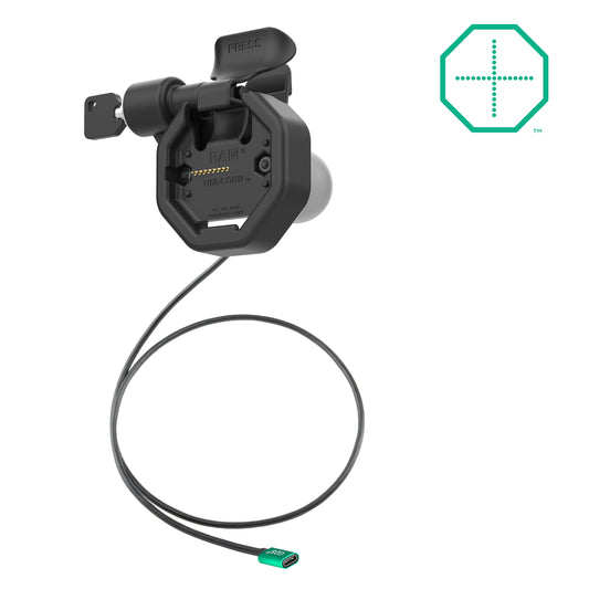 RAM Mounts GDS Uni-Conn left key-locking snap-in dock with USB-C for IntelliSkin Thin-Case tablets – main product photo