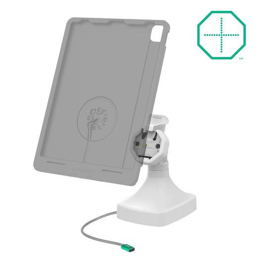 RAM Mounts GDS tilt and swivel dock with USB-C for IntelliSkin Thin-Case tablets with rear pogo pads in grey – alternative view
