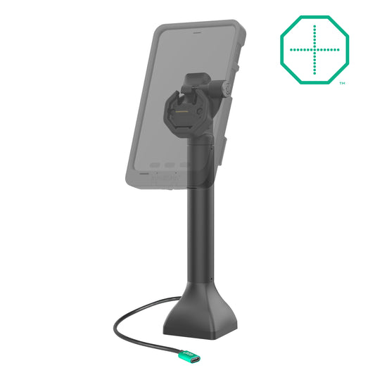 RAM Mounts GDS 14-inch key-locking pedestal dock with USB-C for IntelliSkin Thin-Case tablets with rear pogo pads – alternative view