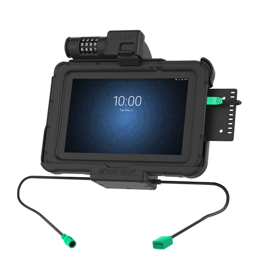 RAM Mounts combination-locking GDS power + data dock with USB-A for Zebra ET5x 8.3" and 8.4" rugged tablets – product photo