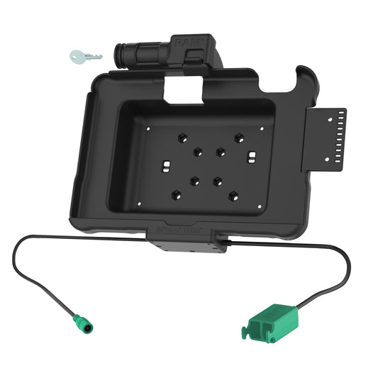 RAM Mounts key-locking GDS power dock with dual USB-A for Zebra ET5x 10.1" rugged tablets – alternative view
