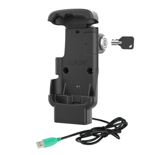 RAM Mounts Key-Locking Form-Fit Powered Dock (USB-A) for Zebra TC22 and TC27 without Rugged Boot – alternative view
