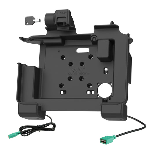 RAM Mounts Key-Locking Power + Data Dock with USB-A & Heated Pins for Zebra ET60 and ET65 – alternative view
