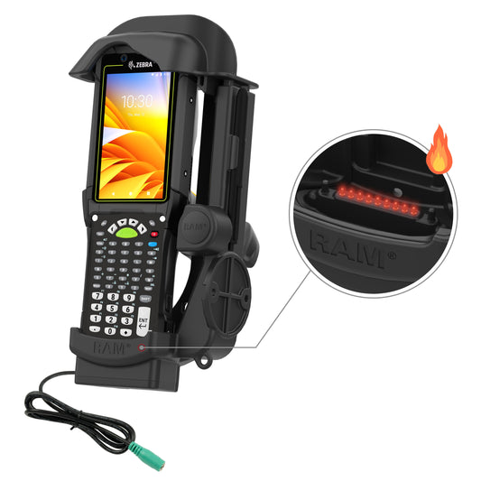 RAM Mounts powered dock with heated pins for Zebra MC9400 and MC9300 – product photo