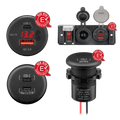 Comount Charging Panel with USB-A/USB-C Charger, 12 V Socket, Switch & LED Voltmeter (560005)