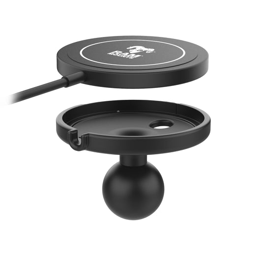 RAM Mounts ball adapter with Qi2 15 W wireless charger for MagSafe iPhones – alternative view