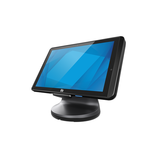 Elo Pay 10 Android POS with stand, left view