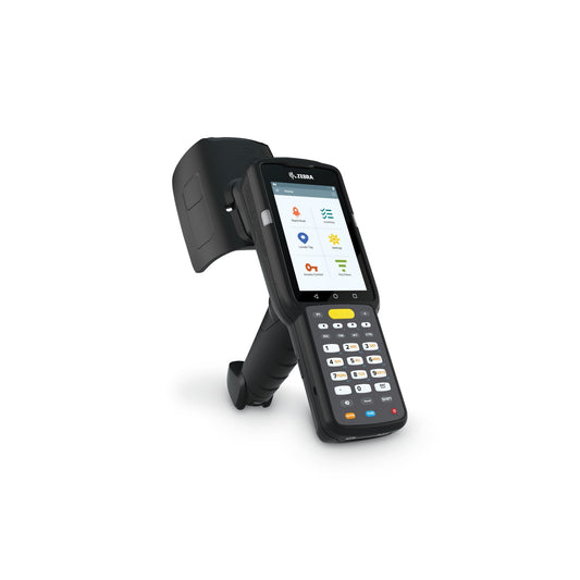 Zebra MC3390xR rugged keypad mobile computer, integrated UHF RFID reader, pistol grip, 29-key numeric keypad (MC339U-GE2EG4EU) – angled front view