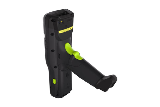 Zebra MC3450 rugged 5G keypad mobile computer, pistol grip, 29-key numeric keypad (MC345B-3G1M52SS-A6) – back view with pistol grip