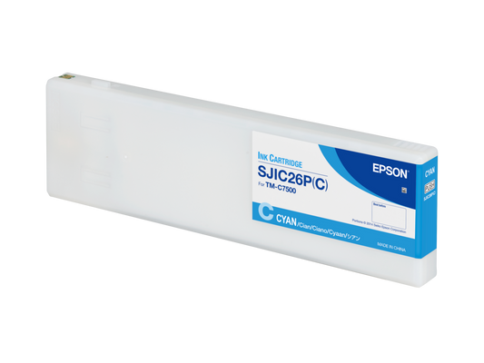 Epson SJIC26P(C) cyan ink cartridge C33S020619 for ColorWorks C7500