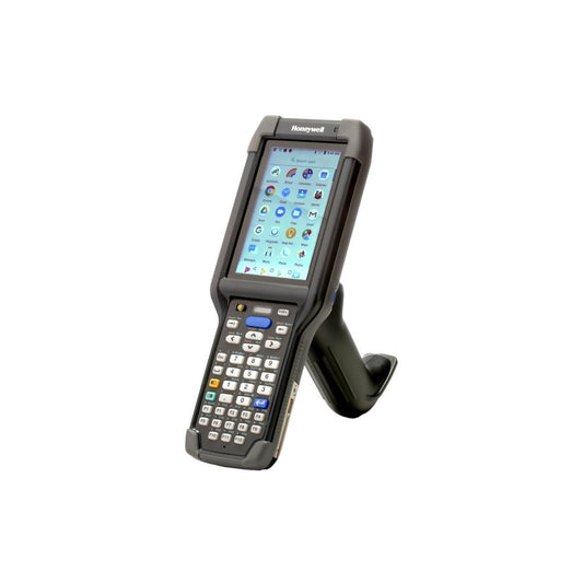 Honeywell CK65 rugged Android mobile computer, 38-key numeric-function keypad, 6803FR 2D imager, Wi-Fi only (CK65-L0N-D8C214E) – front view with scan handle