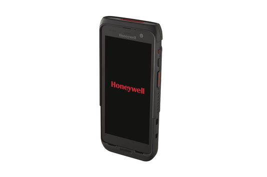 Honeywell CT47 5.5-inch all-touch Android mobile computer, black, extended-range 2D imager, 5G + Wi-Fi, 6 GB / 128 GB (CT47-X1N-3ED1E0G) – angled view