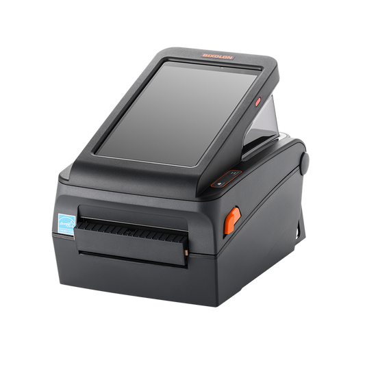 BIXOLON XQ-840II tablet label printer with built-in 8-inch Android tablet, 203 dpi, Wi-Fi + Bluetooth, grey (XQ-840IIG/BEG) – front view
