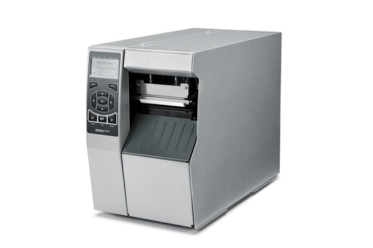 Zebra ZT510 industrial label printer, multi-line LCD, tear-off, 203 dpi, thermal transfer (ZT51042-T0E0000Z) – left angled front view