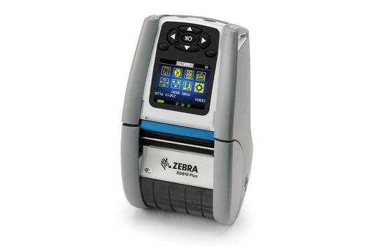 Zebra ZQ610 Plus Healthcare mobile receipt and label printer, white, Bluetooth (ZQ61-HUFAE04-00) – 3/4 view