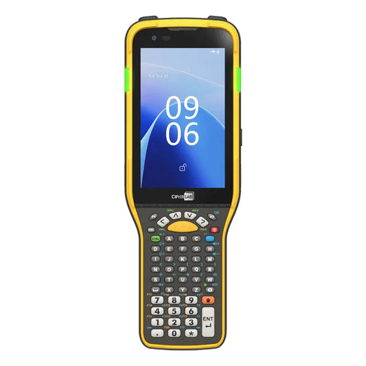 CipherLab RK96 Wi-Fi 7 industrial Android mobile computer, pistol grip, 53-key alphanumeric keypad, 2D imager (extended range, SE5800) (AK96N5F65XSG1) – front view