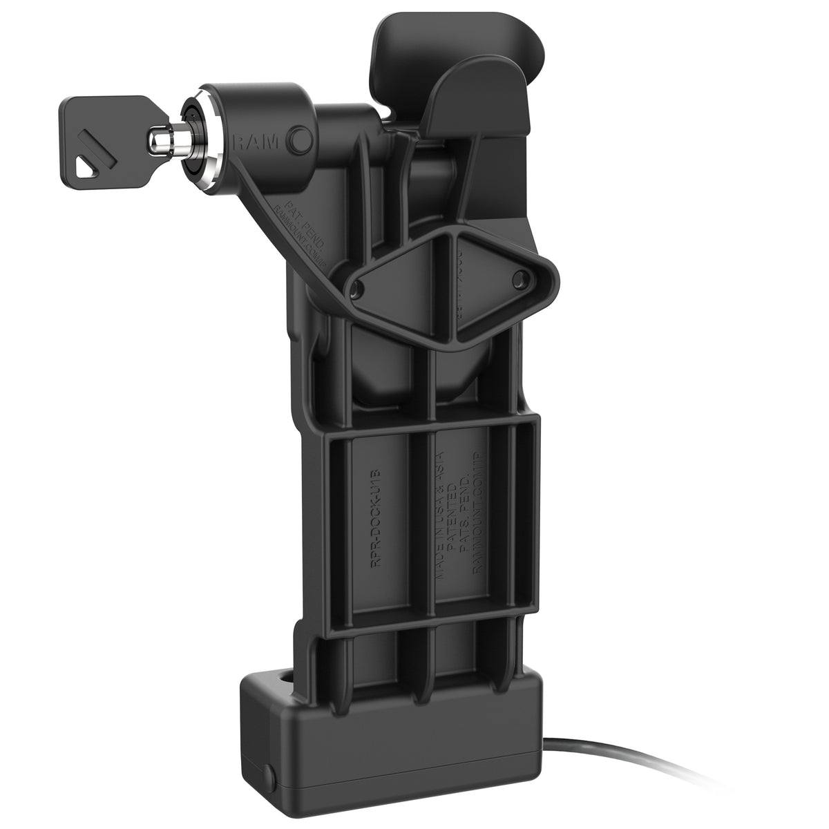 RAM Mounts GDS Uni-Conn right key-locking powered dock for IntelliSkin tablets – further product photo