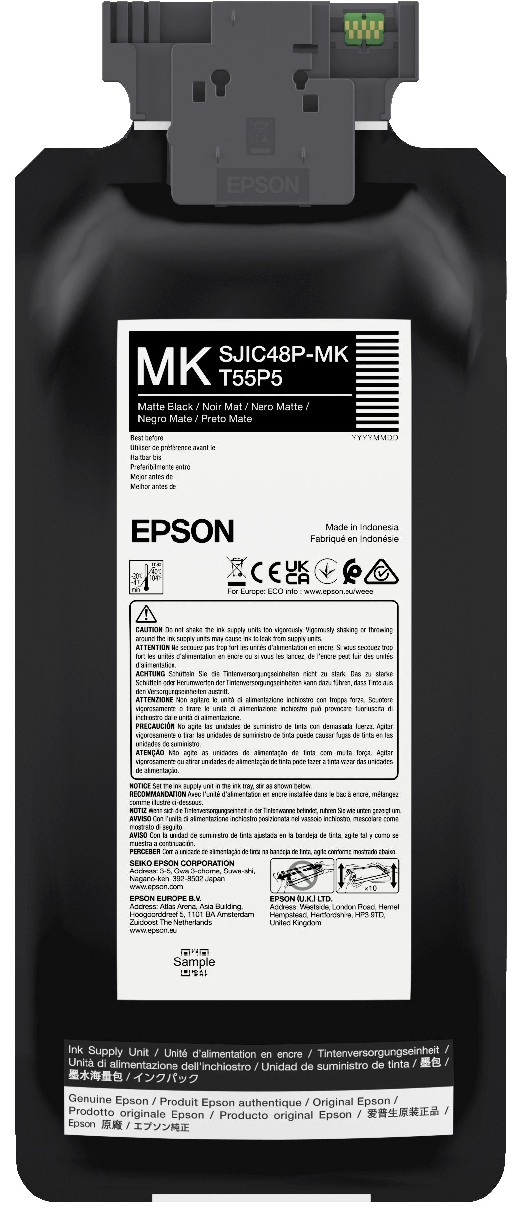 Epson SJIC48P-MK matte black ink cartridge C13T55P540 for ColorWorks C8000