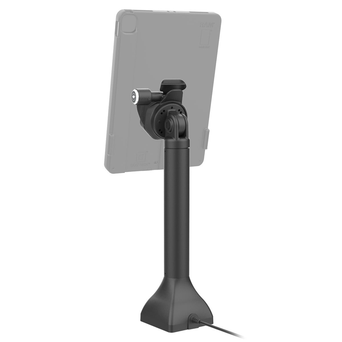 RAM Mounts GDS 14-inch key-locking pedestal dock with PoE for IntelliSkin Thin-Case tablets with rear pogo pads – additional view