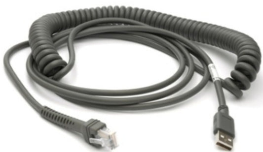 Zebra USB cable, 4.5 m, coiled, Series A – CBA-U09-C15ZAR