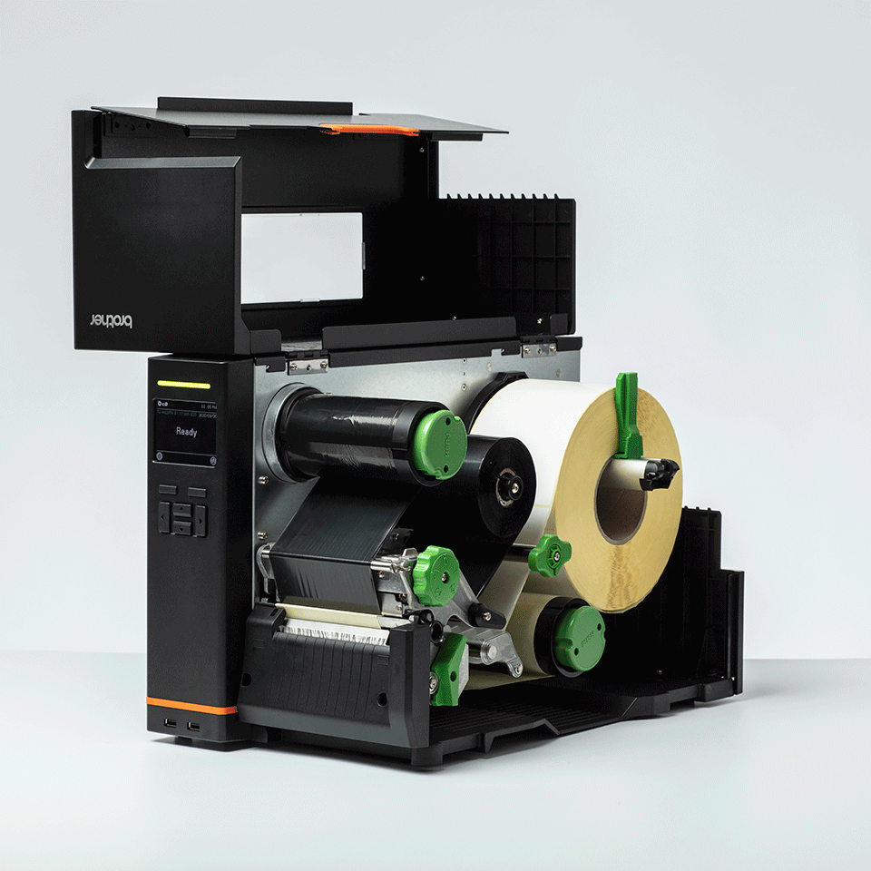 Brother PA-LP-006 label peeler with liner rewinder – fitted to a Brother TJ printer