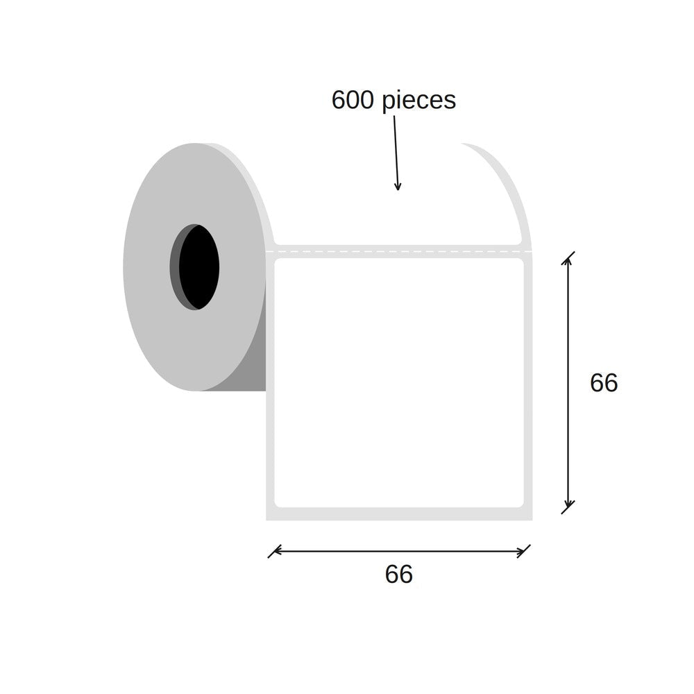 SCANSHOP thermal label roll 66 x 66 mm diagram