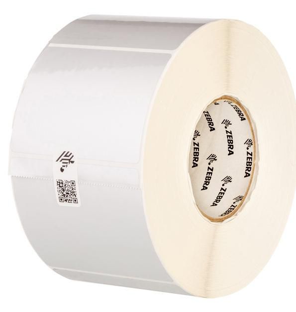 Labels, Zebra, Synthetic, Z-Ultimate 3000T Silver, W: 57.15 mm, H: 19.05 mm, D: 200 mm, C: 76 mm (880374-019)