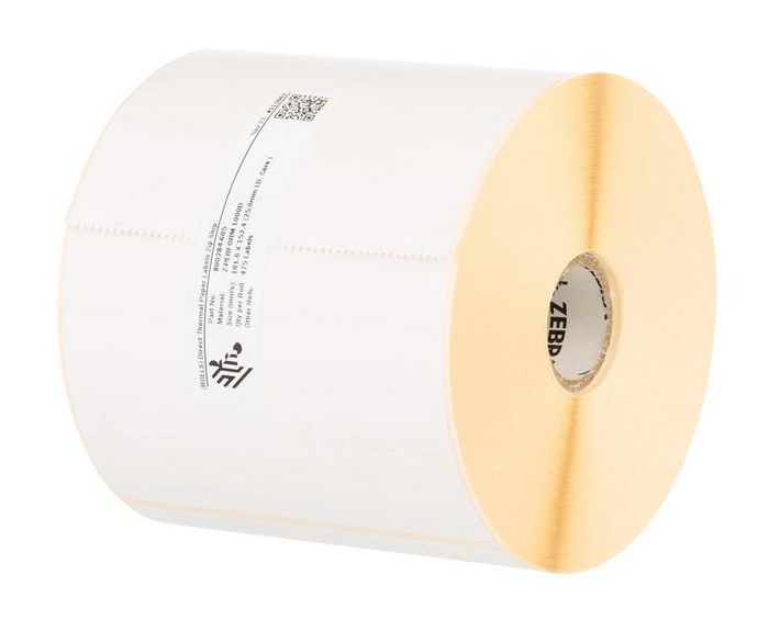 Labels, Zebra, Thermal Paper, Z-Perform 1000D, W: 101.6 mm, H: 203.2 mm, D: 127 mm, C: 25.4 mm (3012884-T)