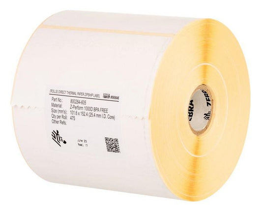 Labels, Zebra, Normal Paper, Z-Perform 1000T, W: 101.6 mm, H: 50.8 mm, D: 200 mm, C: 76 mm (880026-050)