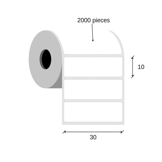 SCANSHOP thermal label roll 30 x 10 mm diagram