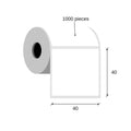 Paper direct thermal labels 40x40 / 1000 pcs, 40 g, semi-glossy, acrilic glue, an external coil, white, corners rounded