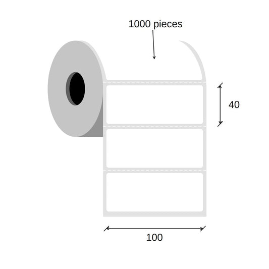 SCANSHOP thermal label roll 100 x 40 mm diagram