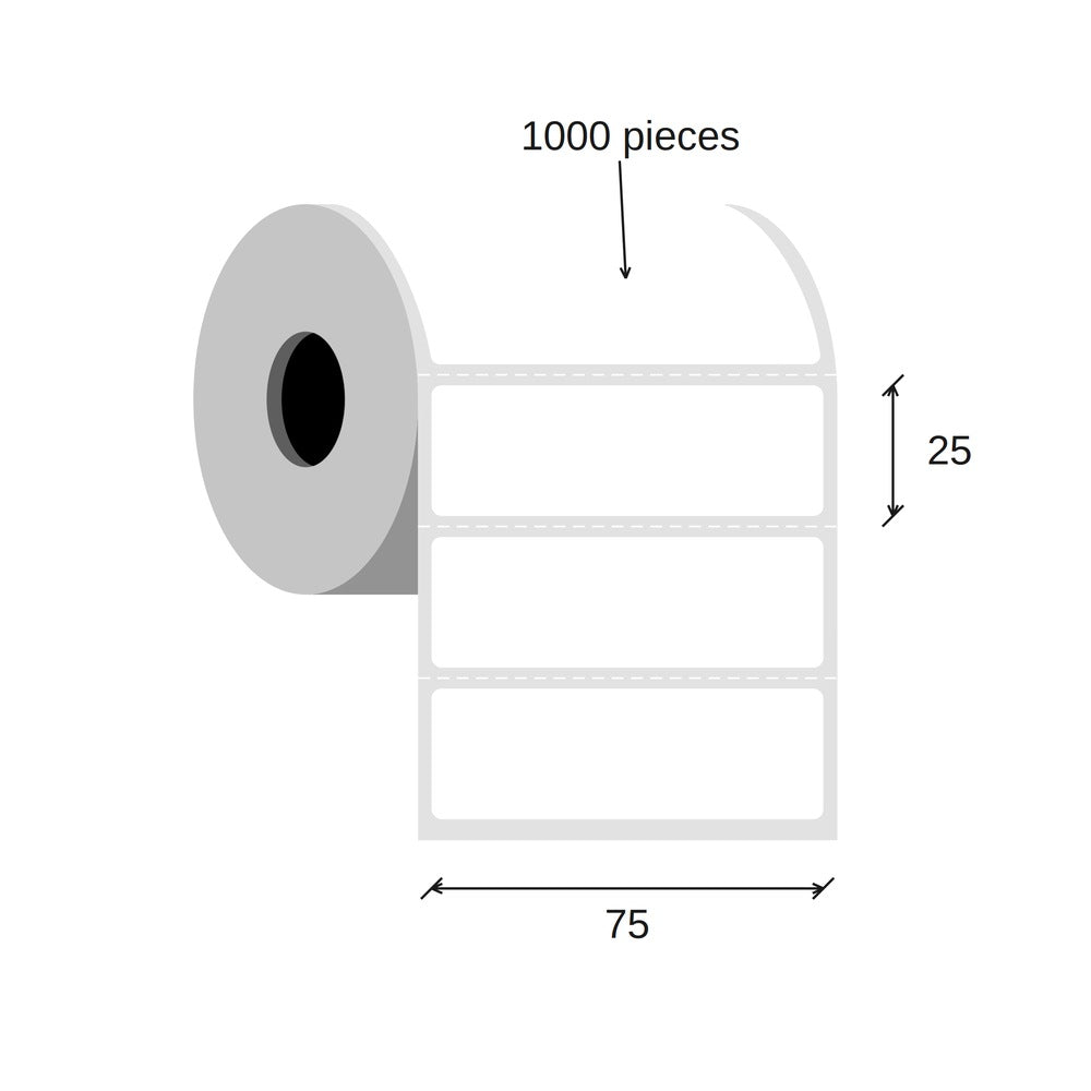 SCANSHOP thermal label roll 75 x 25 mm diagram