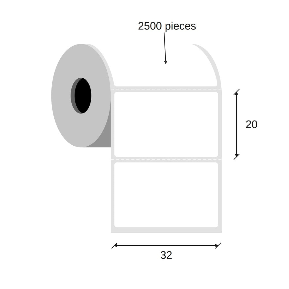 SCANSHOP thermal label roll 32 x 20 mm diagram