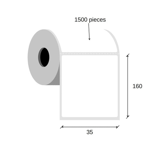 SCANSHOP thermal label roll 35 x 160 mm diagram