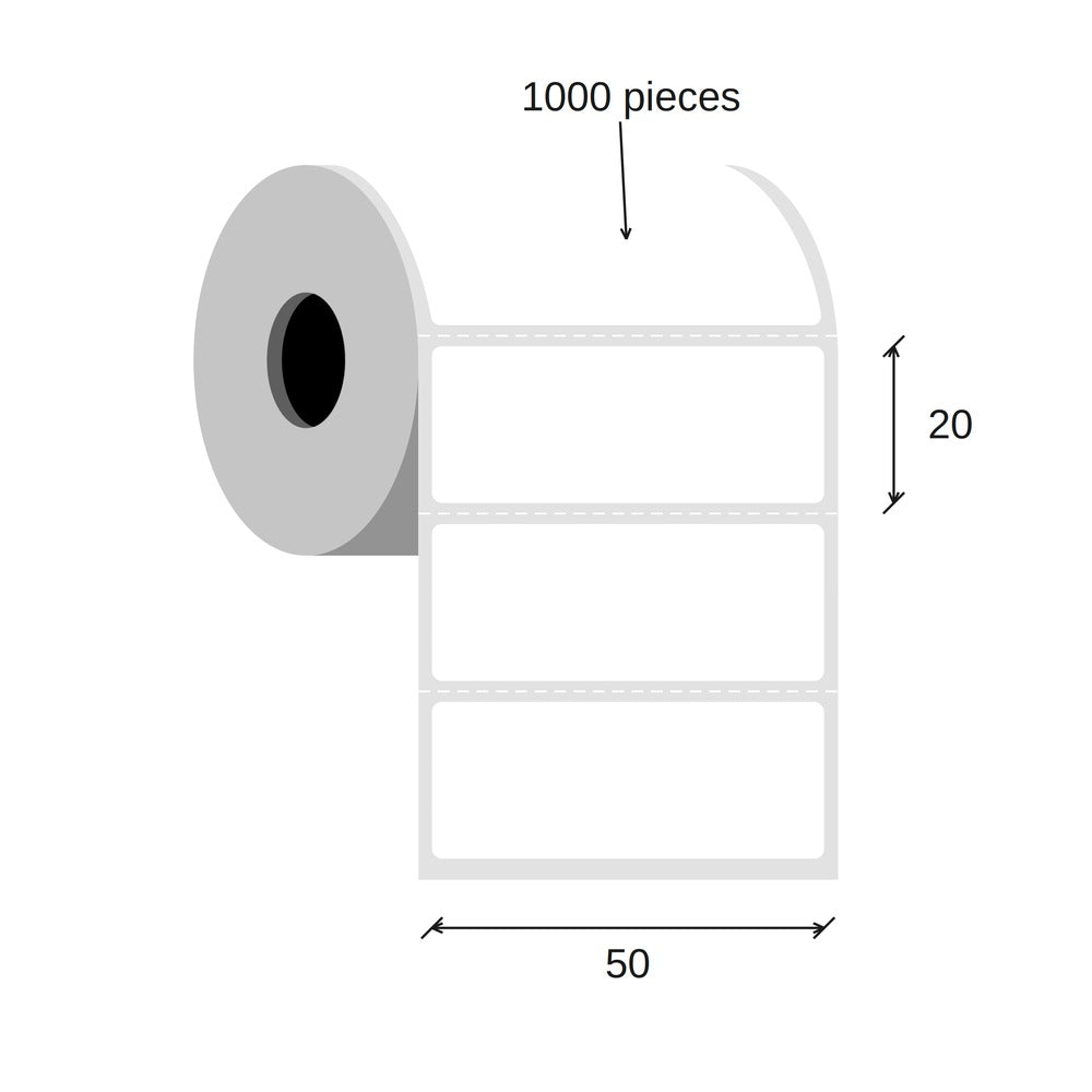 SCANSHOP thermal label roll 50 x 20 mm diagram