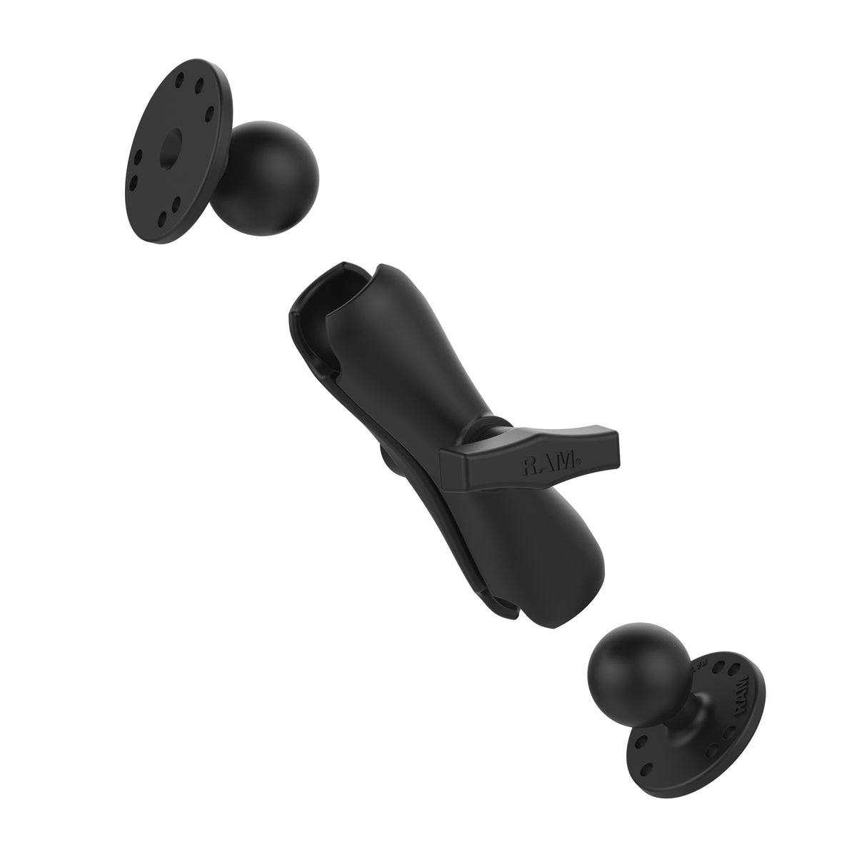 RAM Mounts C-size double ball mount with two round AMPS plates – alternative view