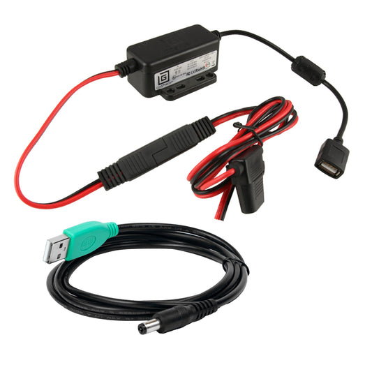 RAM Mounts GDS modular 10–30 V hardwire charger with USB-A port and USB-A to DC cable – main product photo
