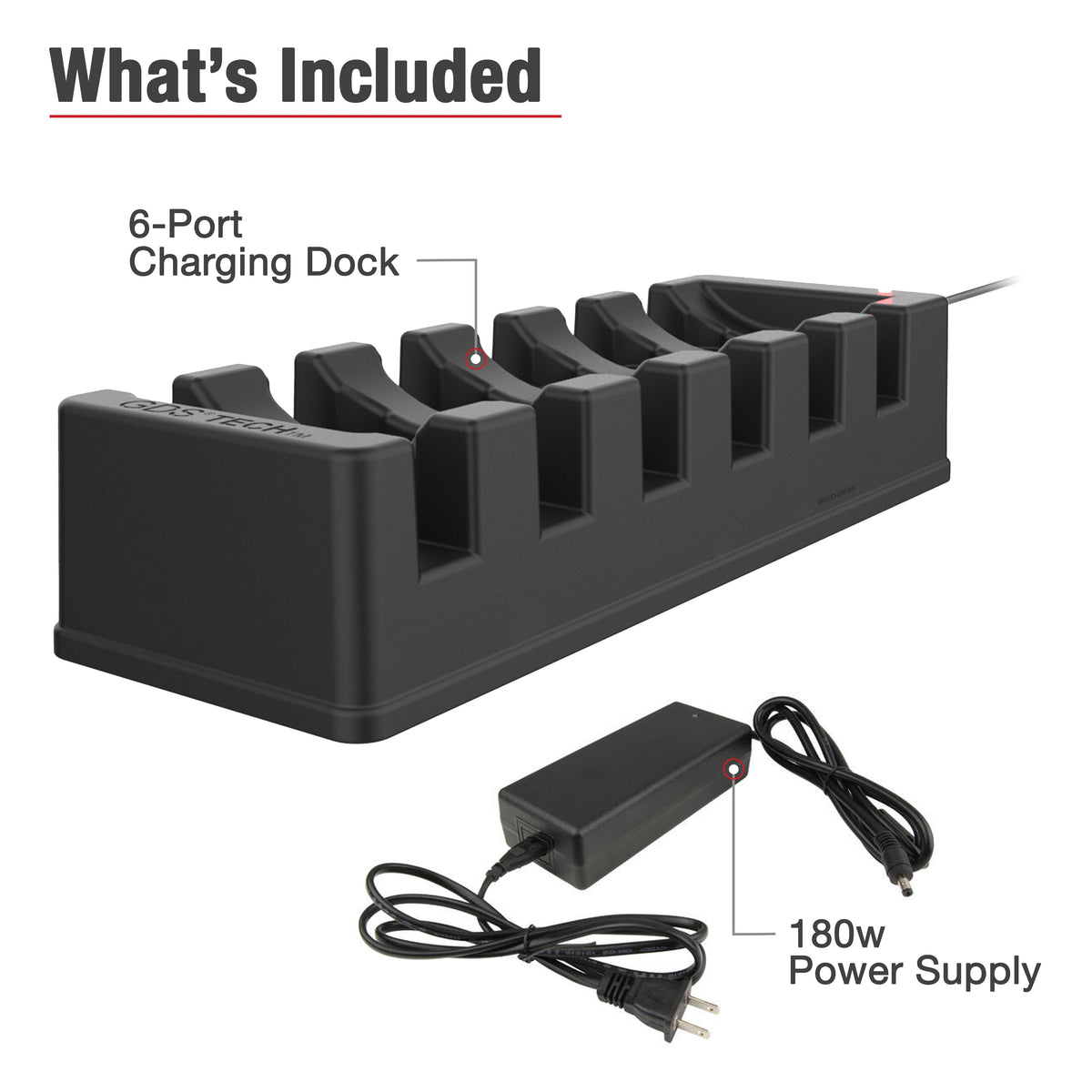RAM Mounts GDS 6-port powered charging dock for tablets in IntelliSkin – detail photo