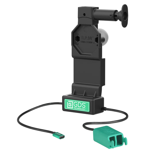 RAM Mounts GDS Uni-Conn tablet dock + dual USB-A with release button – product photo