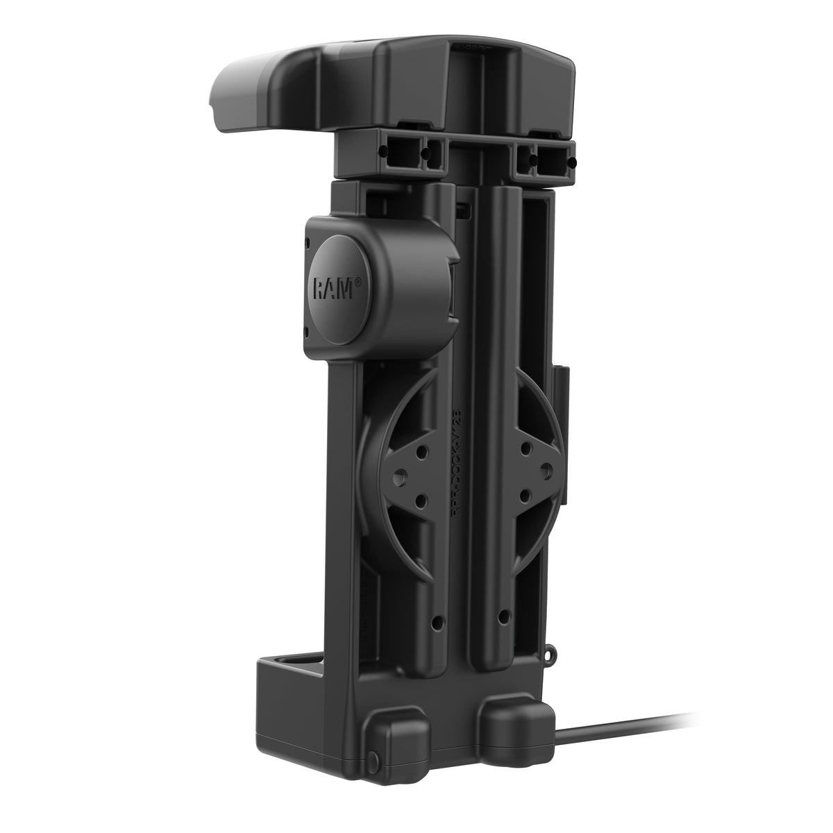 RAM Mounts GDS powered dock for Zebra TC73 and TC78 in IntelliSkin – another angle