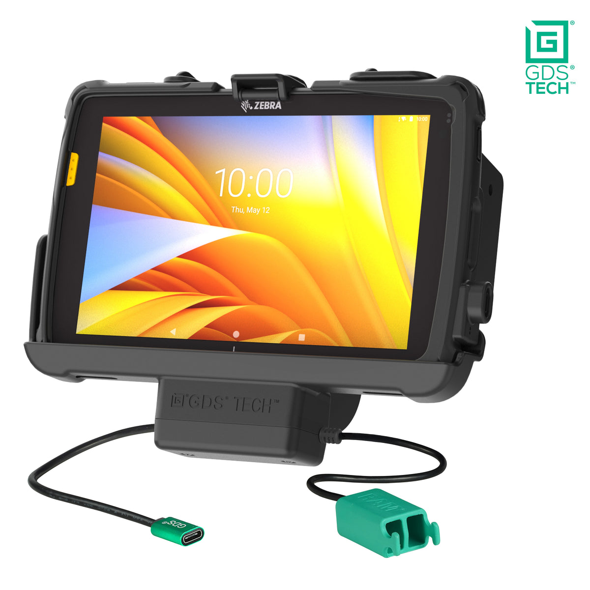 RAM Mounts GDS power + dual USB dock for Zebra ET40, ET45 and ET401 8-inch tablets in IntelliSkin – product photo
