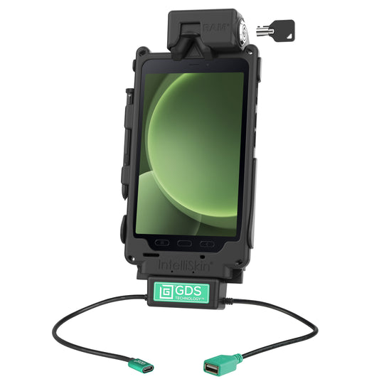 RAM Mounts Locking GDS Tough-Dock + Single USB-A for Samsung Tab Active5 and 3 – product photo