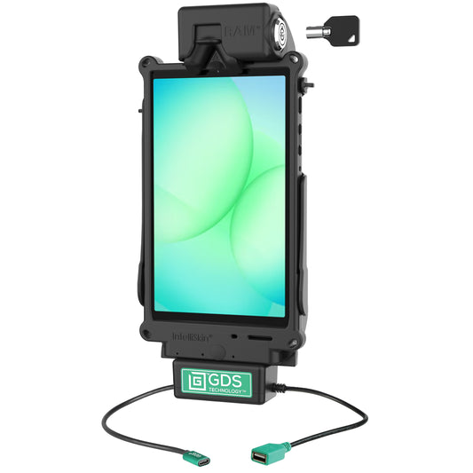 RAM Mounts key-locking GDS Tough-Dock + Single USB-A for Samsung Tab A11, A9 and A7 Lite 8.7" in IntelliSkin – product photo