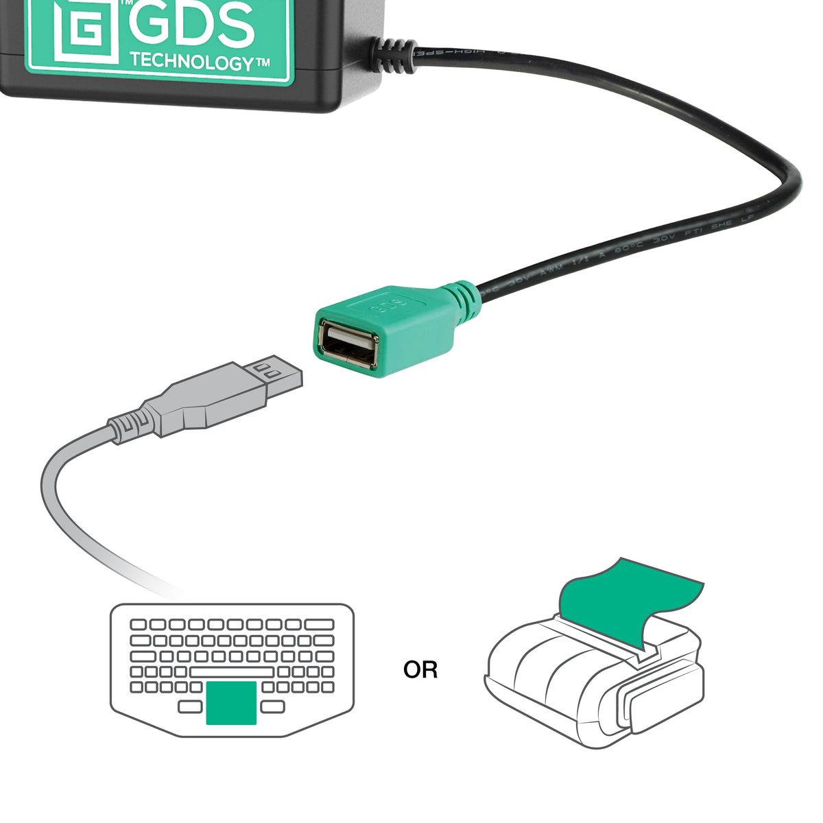 RAM Mounts key-locking GDS Tough-Dock + Single USB-A for Samsung Tab A11+ and A9+ in IntelliSkin – additional product photo