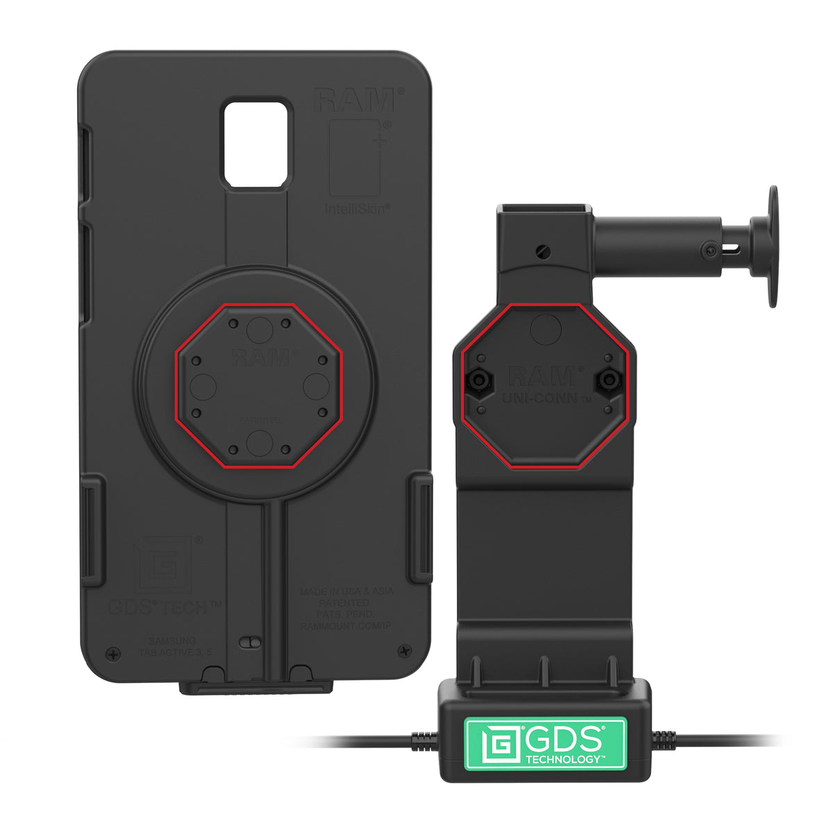 RAM Mounts GDS Uni-Conn locking tablet dock + USB-A with release button – further view