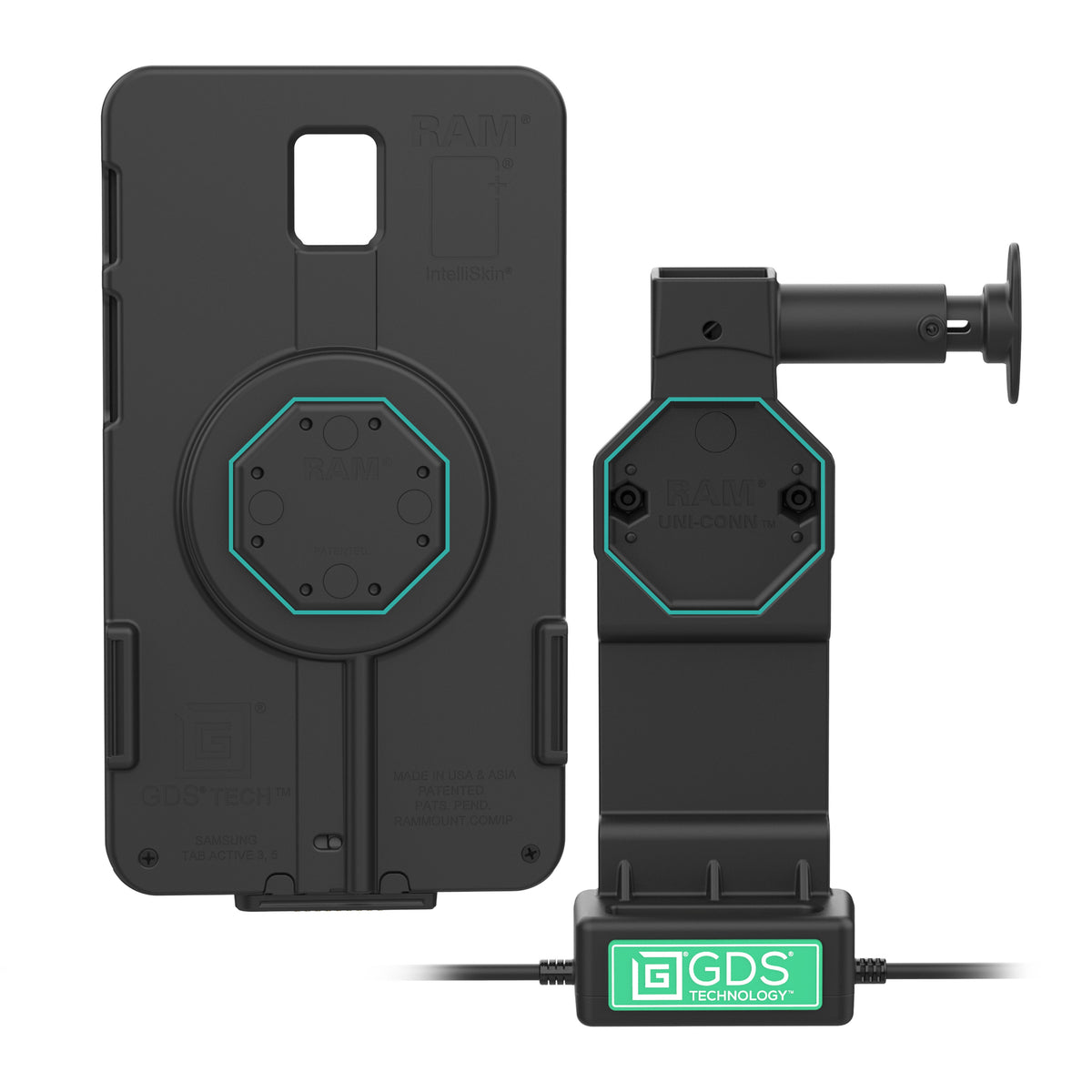 RAM Mounts GDS Uni-Conn locking tablet dock + USB-A & RJ45 with release button – further view