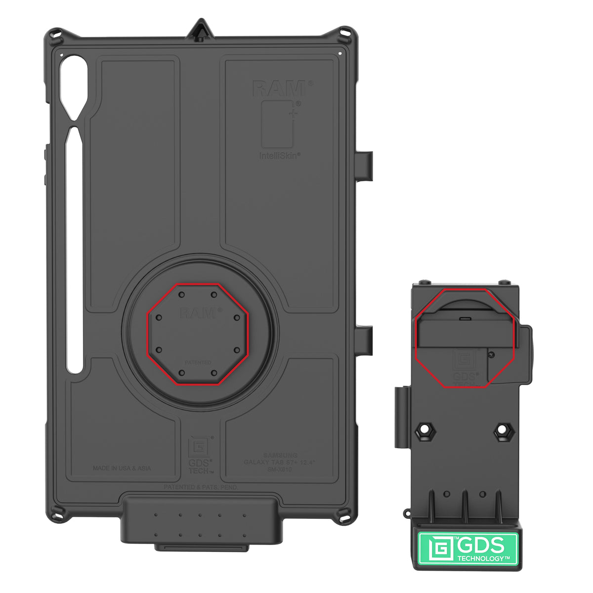 RAM Mounts GDS Uni-Conn locking spring-loaded tablet dock, heated pins – additional product photo