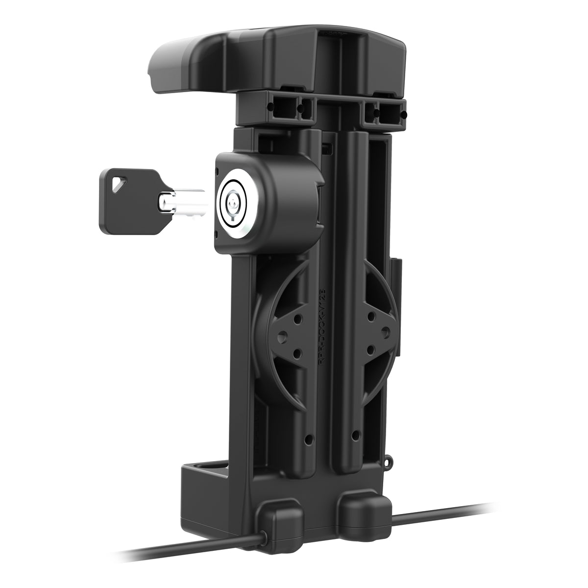 RAM Mounts GDS key-locking powered dock with USB-A for Zebra TC73 and TC78 in IntelliSkin – another angle