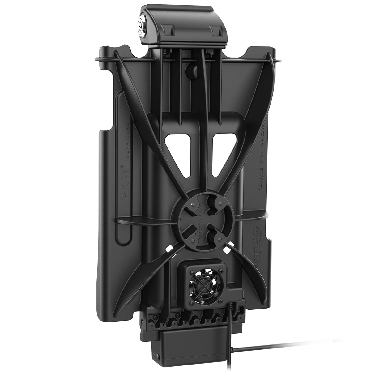 RAM Mounts Locking GDS Cool-Dock with Fan for Samsung Tab S10+/S9+/S9 FE+/S8+/S7+/S7 FE – detail view